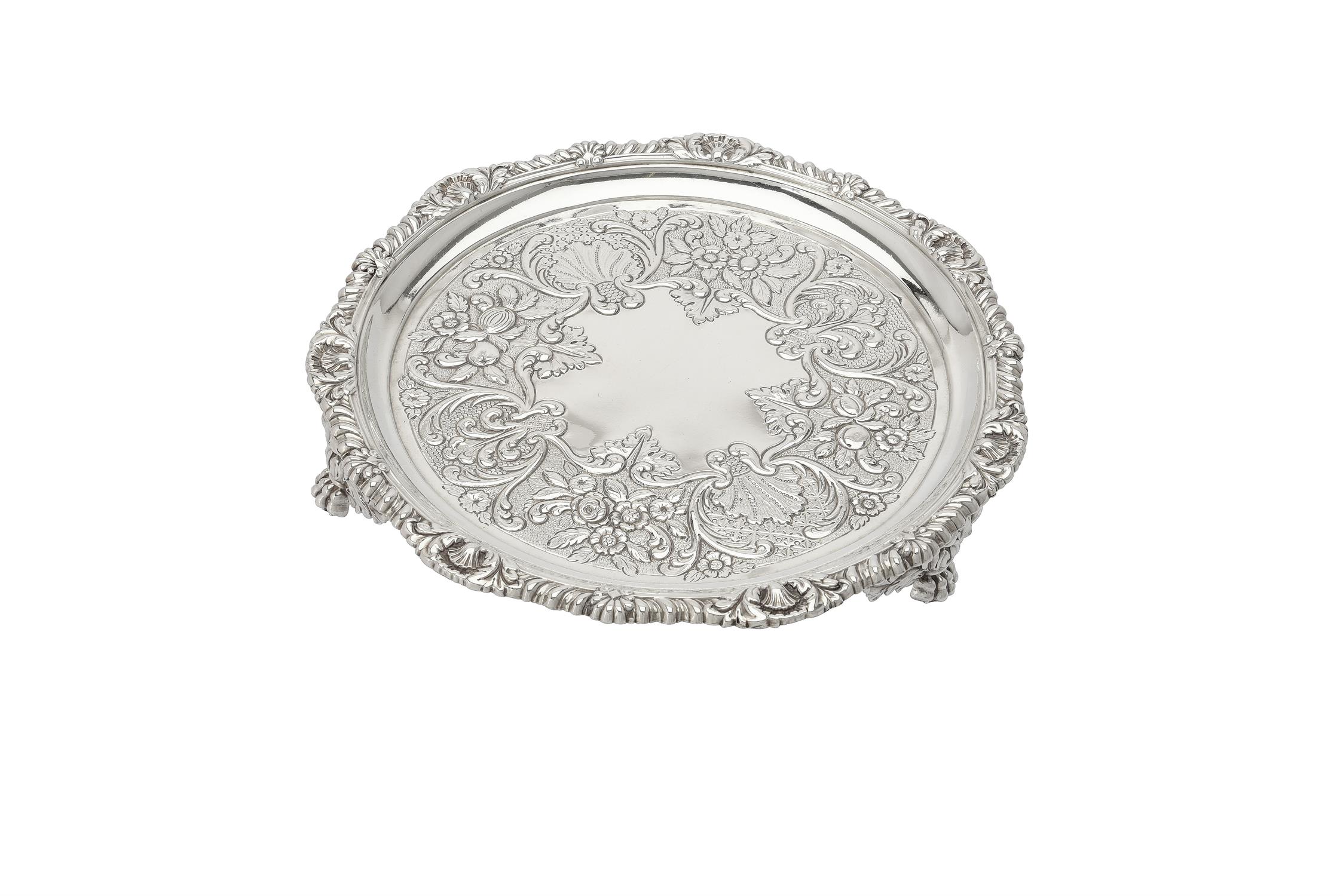 A George IV silver shaped circular salver by J. E. Terrey & Co. - Image 2 of 2