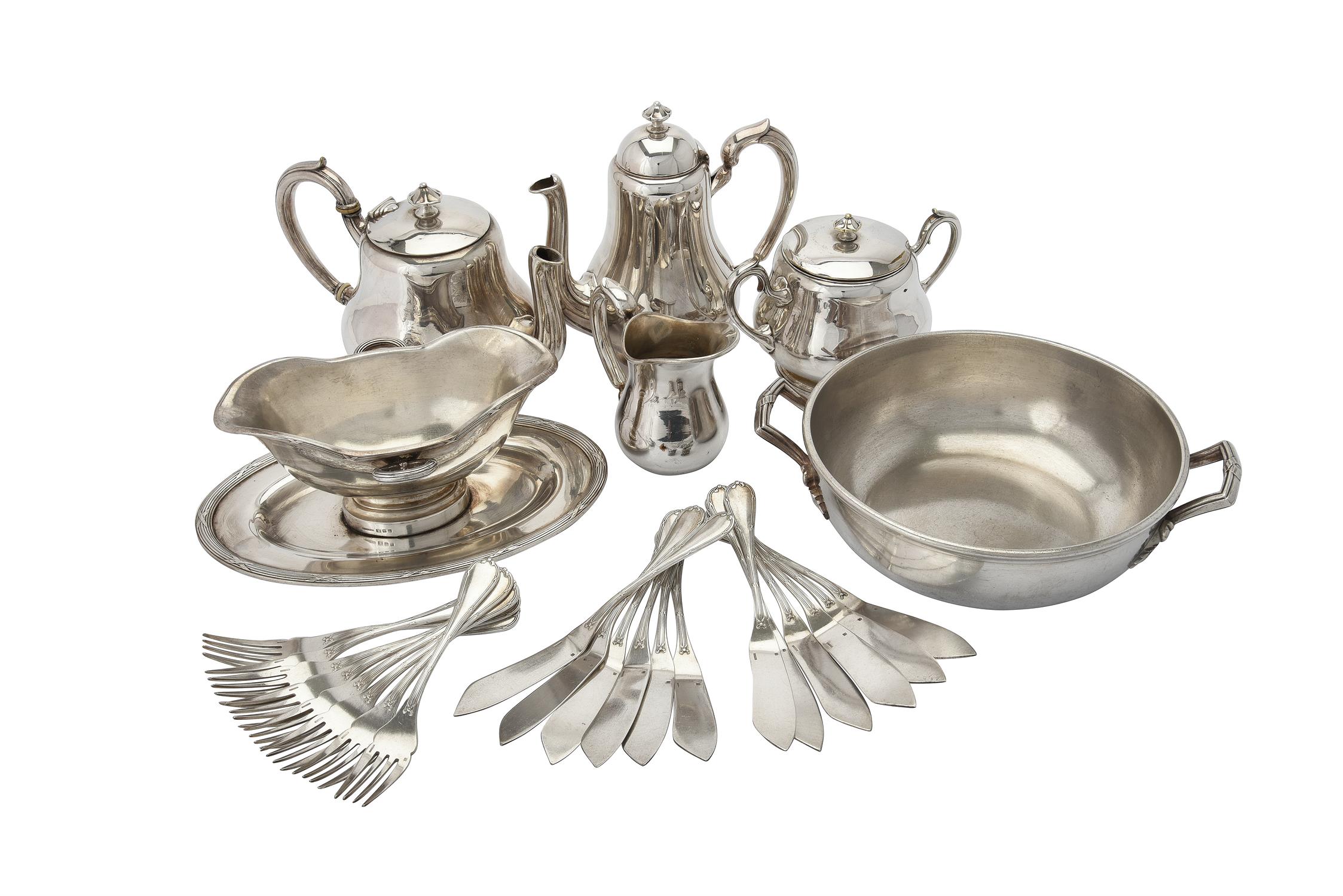 Y A French electro-plated four piece baluster tea set by Chrisofle