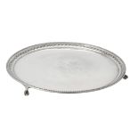 A silver circular salver by James Dixon & Son