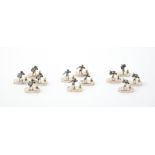 A set of twelve Italian silver coloured menu holders