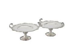 A pair of silver tazza by Wakely & Wheeler