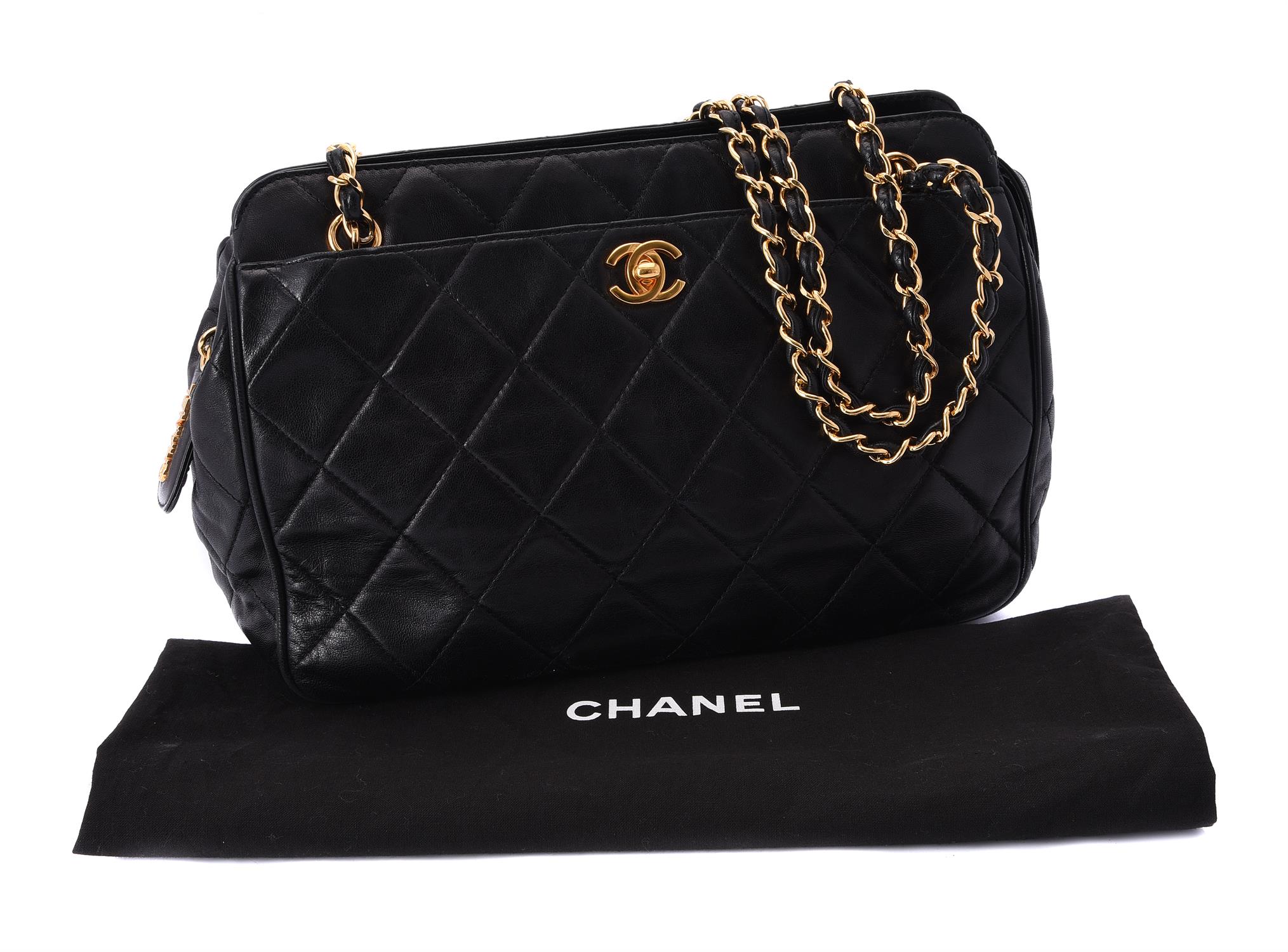 Chanel, a black quilted lambskin shoulder bag - Image 3 of 3