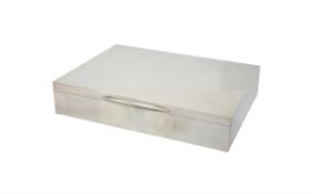 A silver plain rectangular cigar box by Padgett & Braham Ltd.
