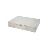 A silver plain rectangular cigar box by Padgett & Braham Ltd.