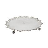 A George III silver shaped circular salver by Elizabeth Cooke