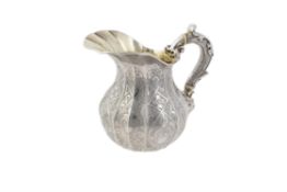 Y A French silver coloured fluted baluster milk jug