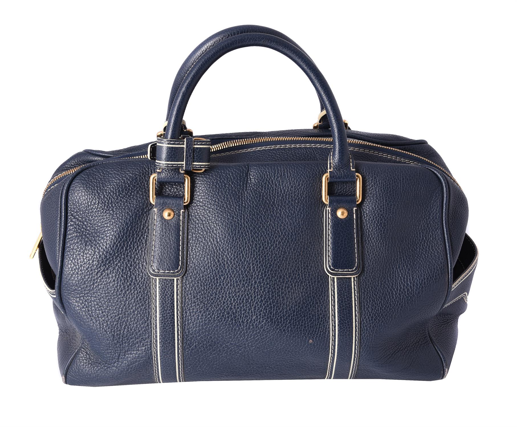 Louis Vuitton, a blue taurillon leather Keepall - Image 2 of 2