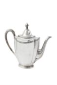Y A Swedish silver shaped oval coffee pot