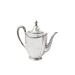 Y A Swedish silver shaped oval coffee pot