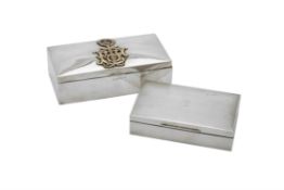 A Victorian silver and gold coloured mounted rectangular cigarette box by John Millward Banks