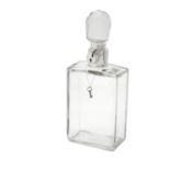 A silver mounted lockable glass decanter by Hukin & Heath Ltd.