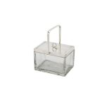A silver mounted glass box by Hukin & Heath