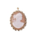 A late 19th century shell cameo of Diana