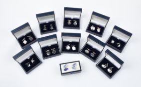 Y A collection of silver cufflinks