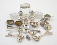 A collection of silver and silver mounted items