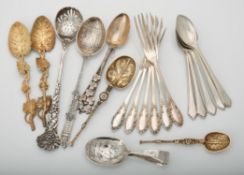 A collection of silver and silver coloured spoons