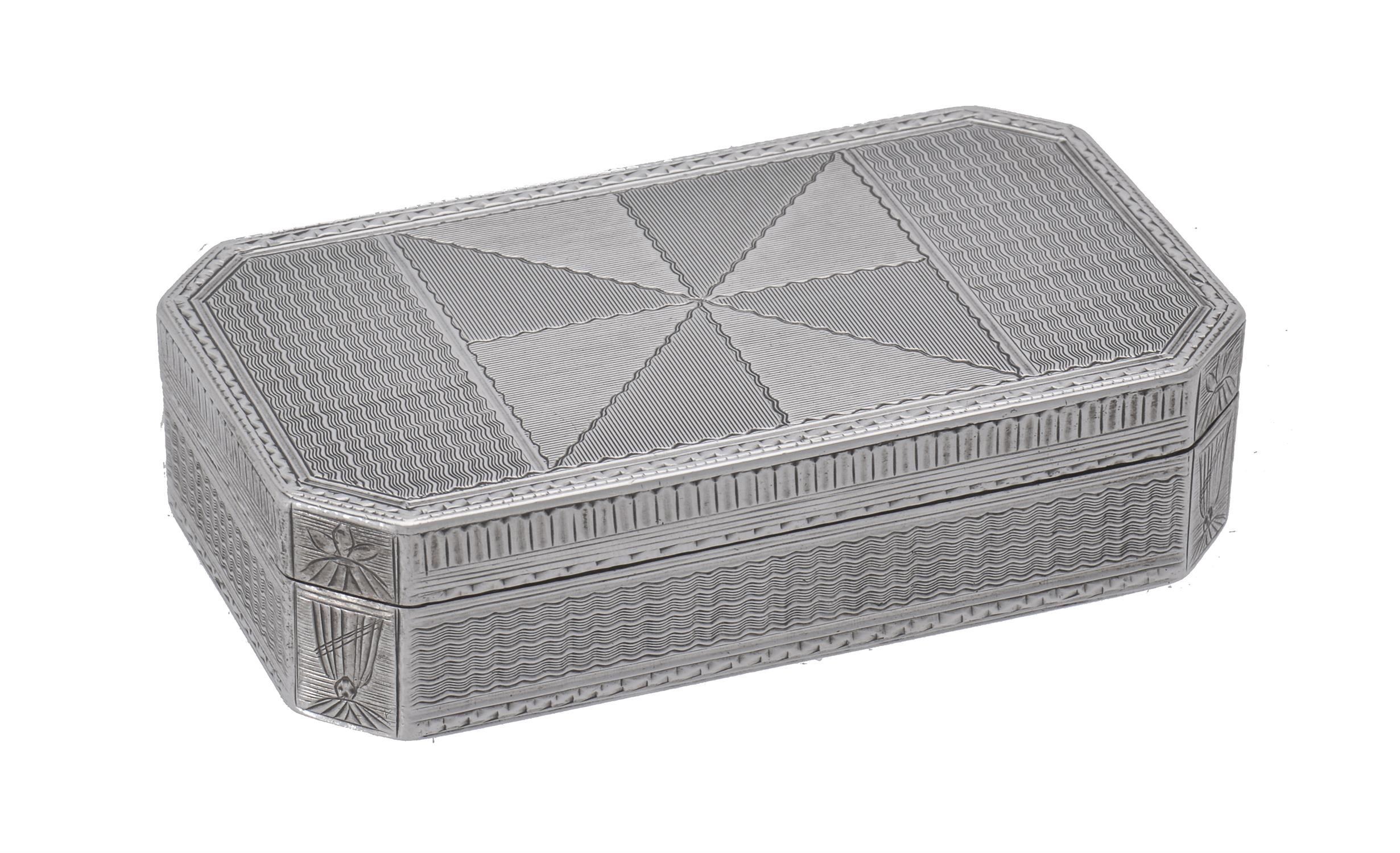 An Austrian silver rectangular box with cut corners