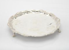 A George III silver shaped circular salver by William Peaston