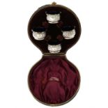 A cased set of four Victorian silver salts by Deakin & Francis