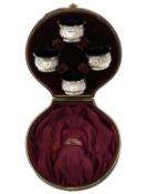 A cased set of four Victorian silver salts by Deakin & Francis