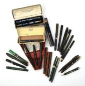 A collection of various fountain pens