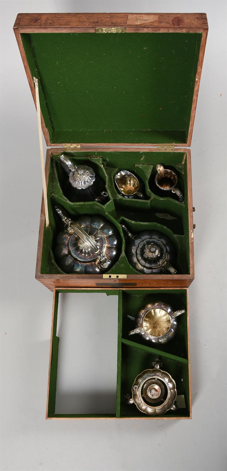 Y An electro-plated lobed circular six piece tea set - Image 2 of 2