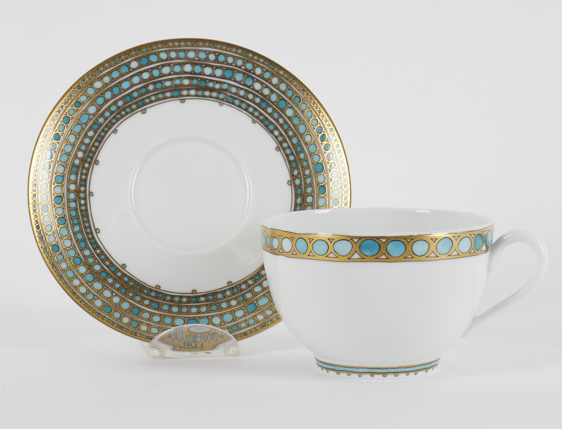 Six Haviland Limoges porcelain breakfast cups and saucers in the 'Syracuse' pattern - Image 2 of 4