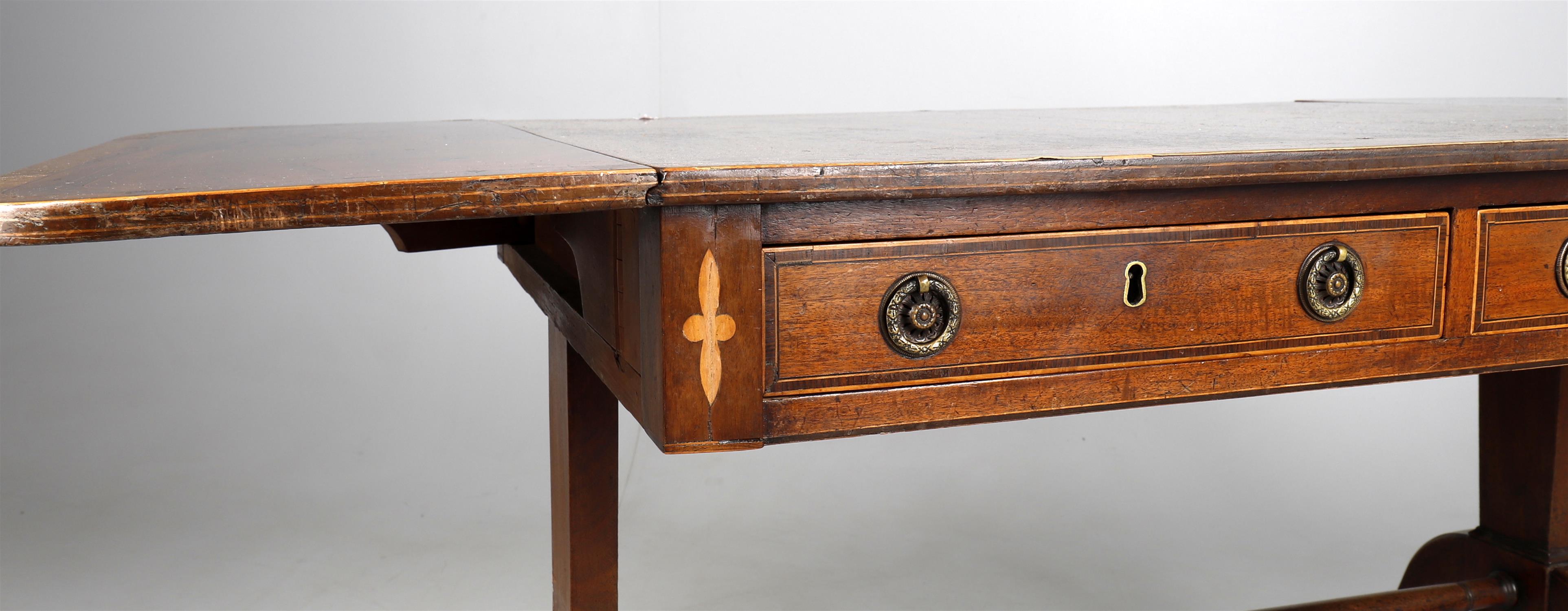 Y An early 19th century mahogany and box strung sofa table - Image 3 of 4