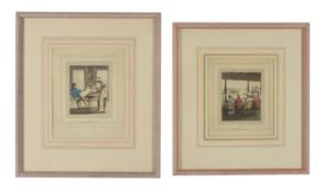 † After Charles Doyley- two hand-coloured engravings