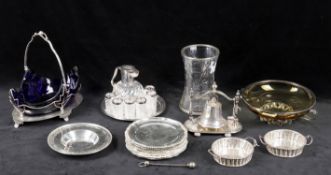 Assorted silver plate to include a matched German liqueur set