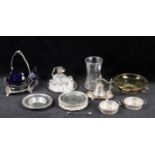 Assorted silver plate to include a matched German liqueur set