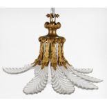 A late 19th/early 20th century French cut glass and gilt metal ceiling light