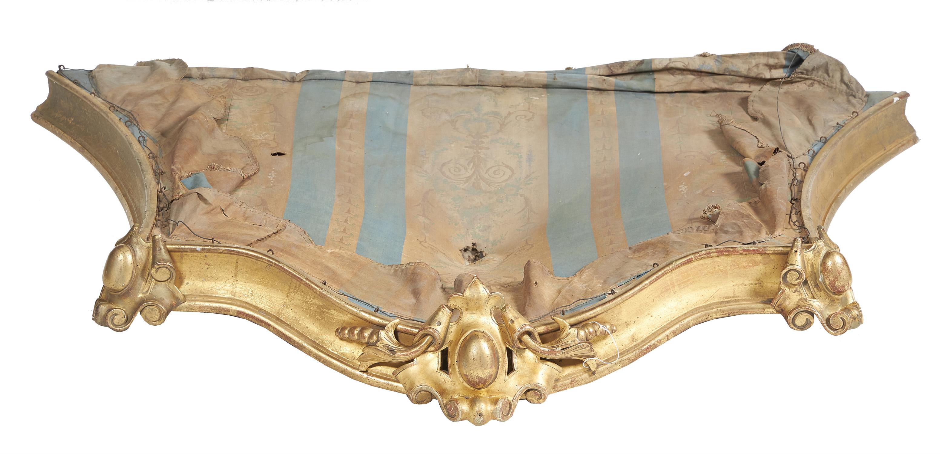 A French carved giltwood bed canopy