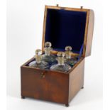 A late 19th century French mahogany decanter box