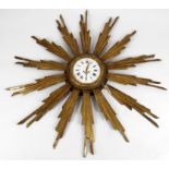 A 19th Century French giltwood "Star burst" wall clock