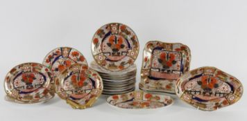 An early 19th Century Imari pattern matched part dessert service