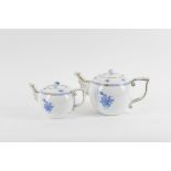 Herend- two modern large tea pots in the "Blue Apponyi" pattern
