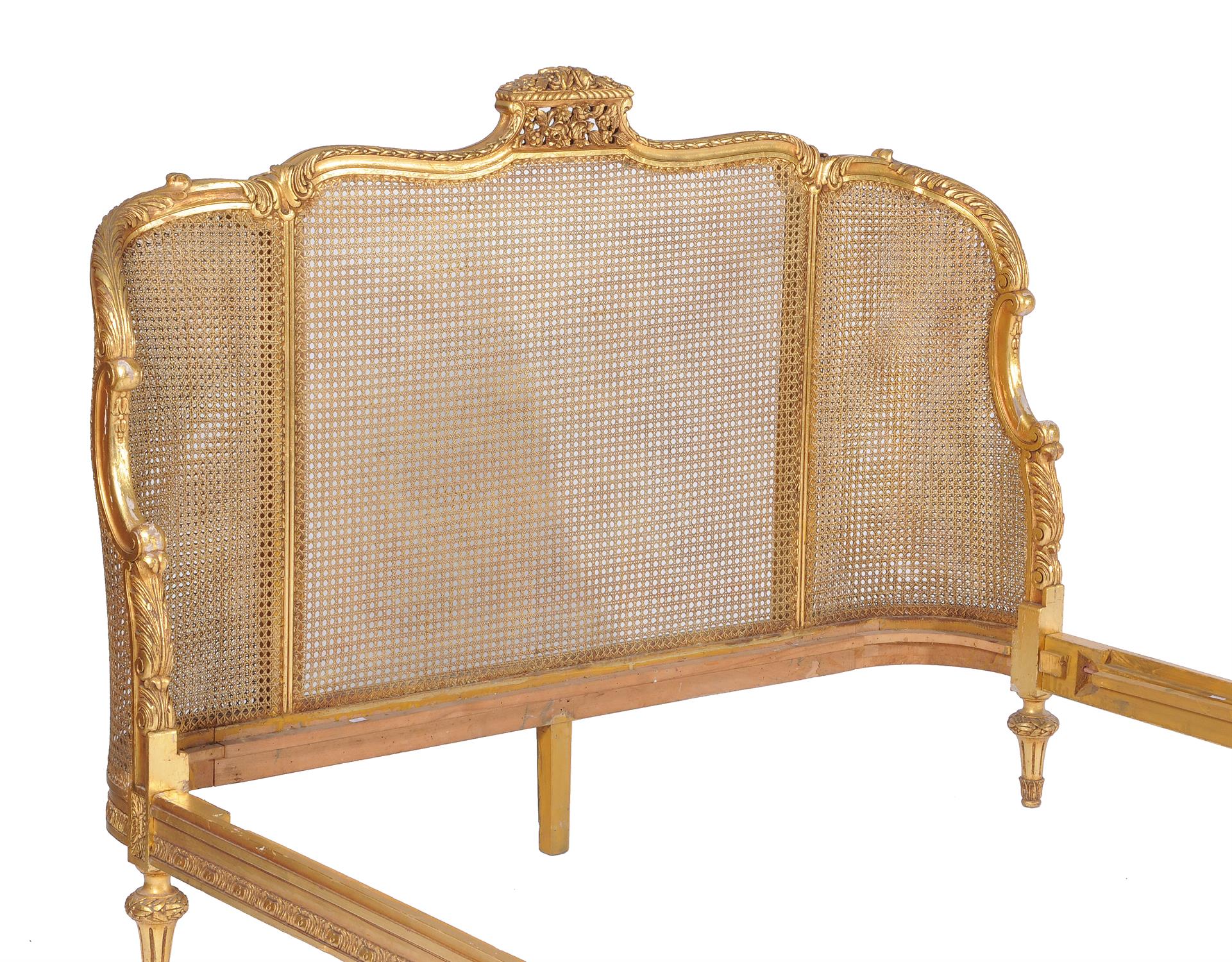 An early/mid-20th century French carved giltwood bed - Image 2 of 11