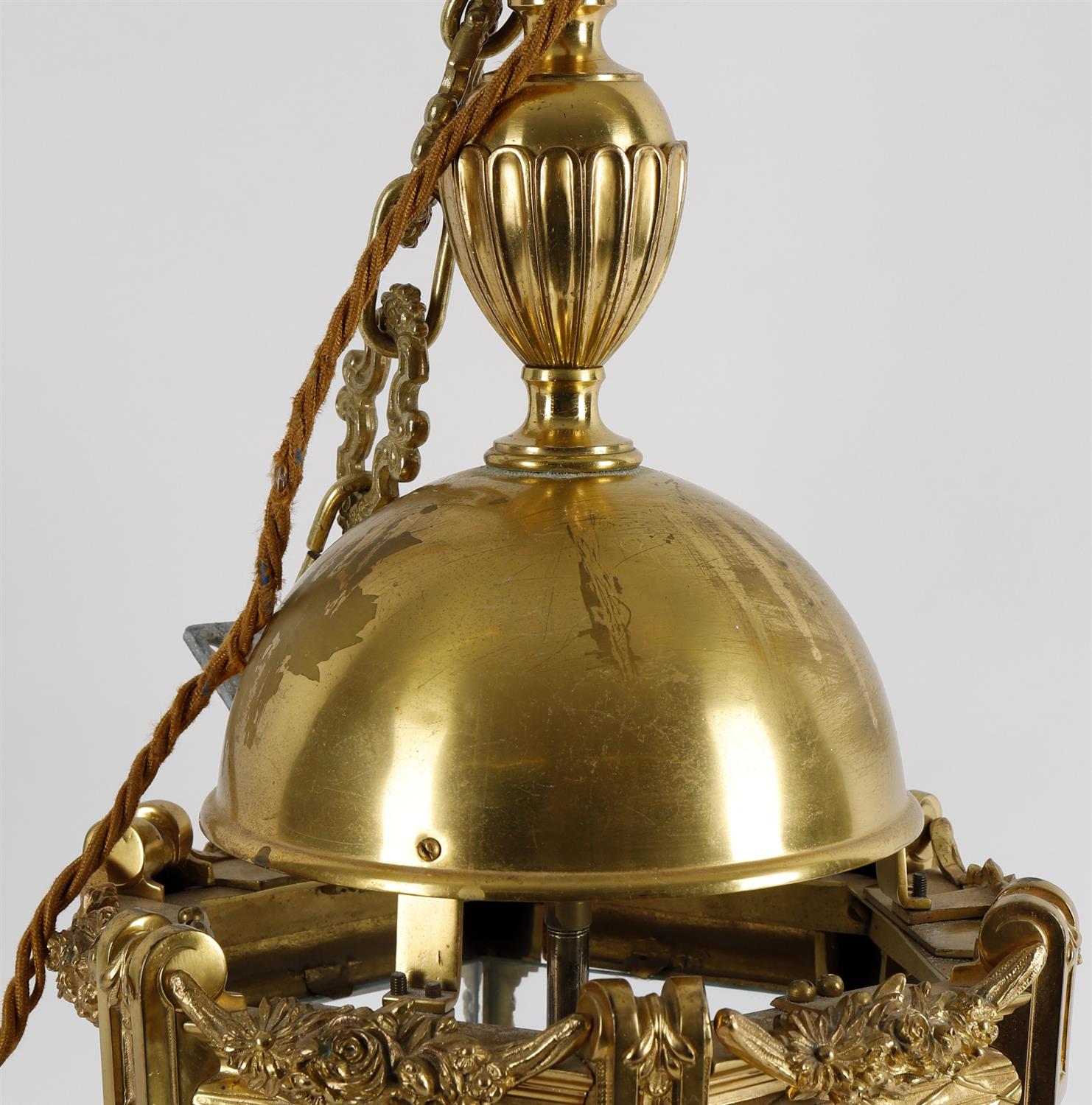 A gilt metal six glass hall lantern in the late 18th century French style - Image 3 of 4