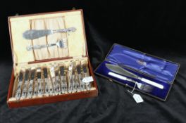 A cased set of twelve pairs of Kings pattern fish eaters