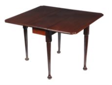 A small George III and later mahogany drop leaf dining table