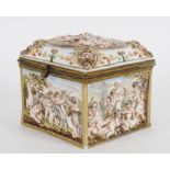 A late 19th/early 20th century Capodimonte porcelain casket