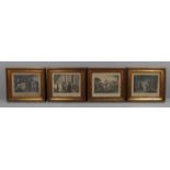 A set of four gilt framed hand tinted prints after Horace Vernet