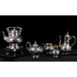 Y Victorian silver plated four piece tea and coffee set