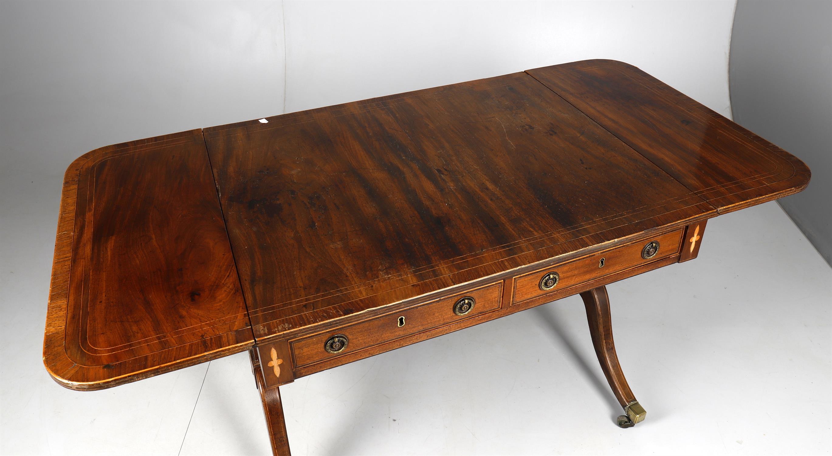 Y An early 19th century mahogany and box strung sofa table - Image 4 of 4