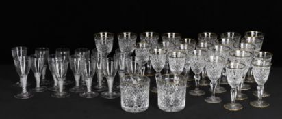 Glass including a matched set of 16 Low Country opaque twist cordial glasses