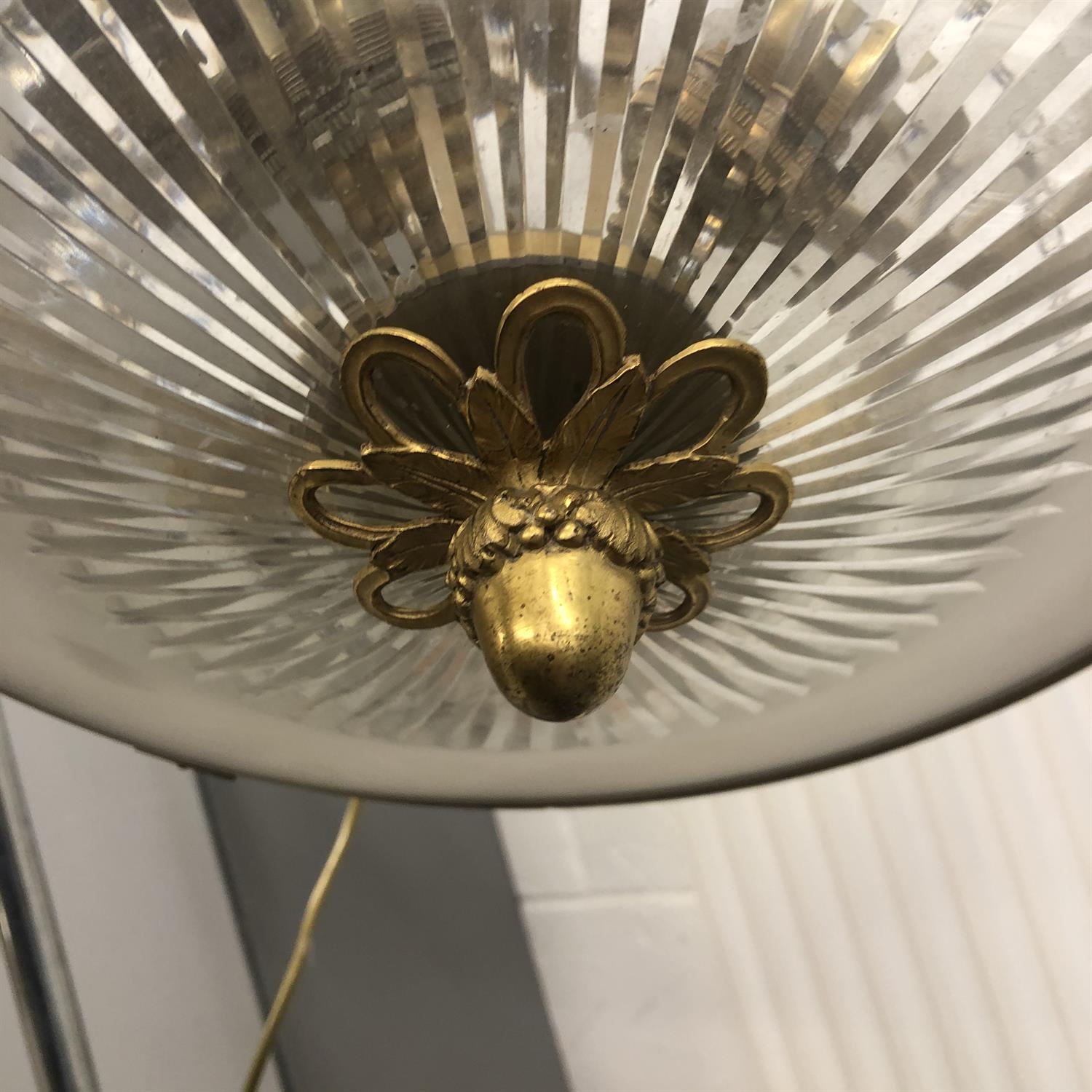 A late 19th/early 20th century French gilt metal and glass four light hanging light - Image 10 of 11