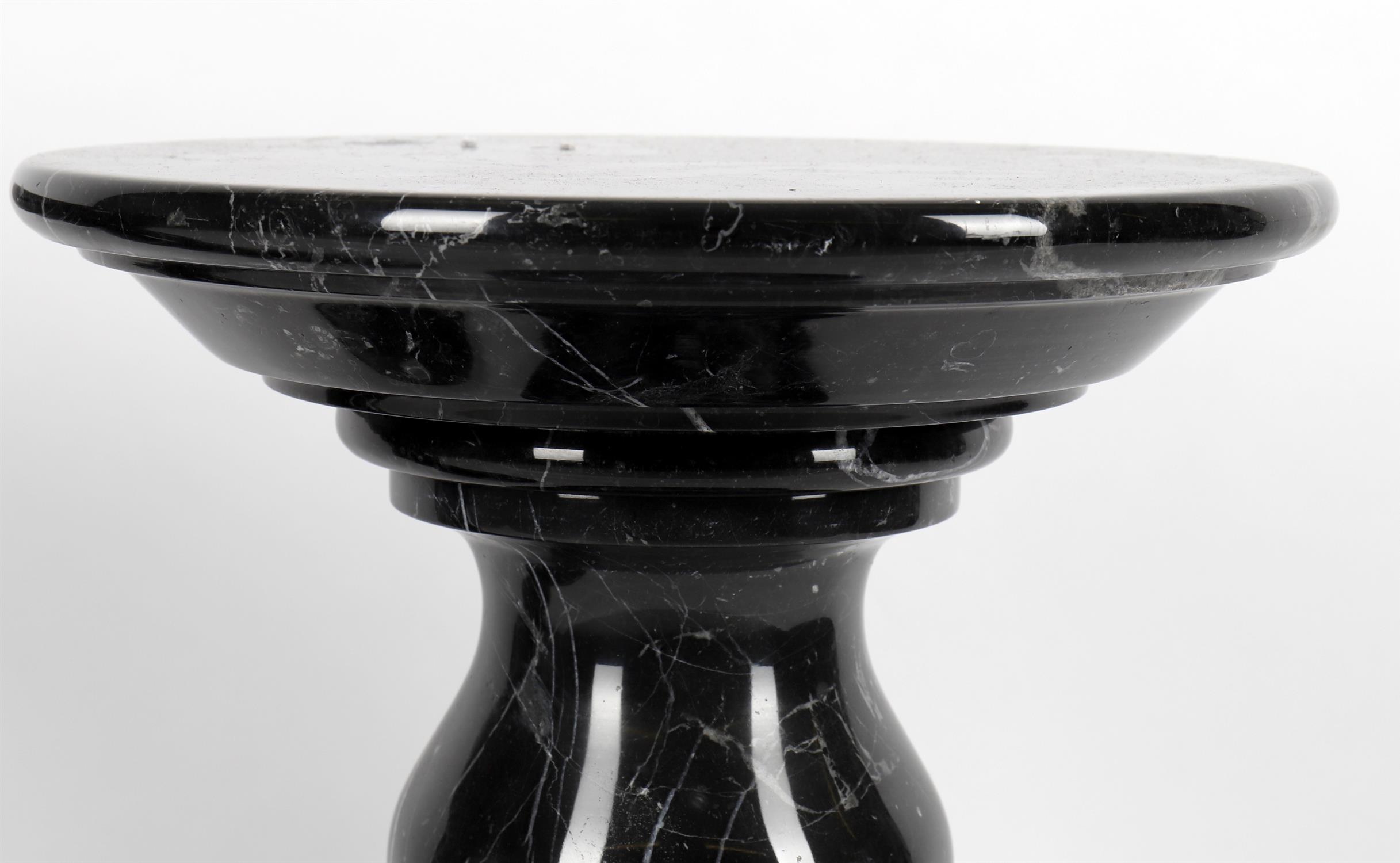 Two modern black marble pedestal columns - Image 2 of 4