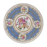 A French Sevres style porcelain plaque or tray