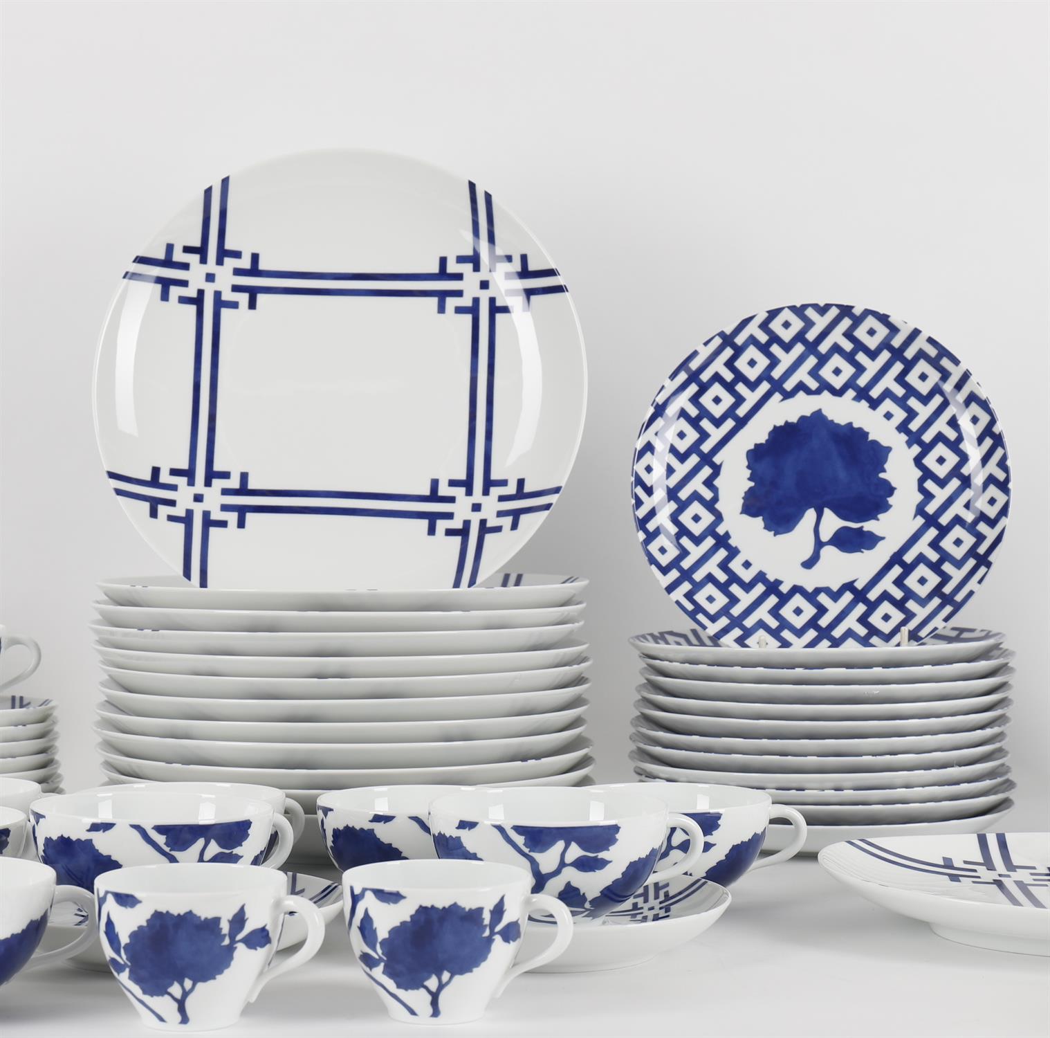 Richard Ginori, a modern Italian blue and white porcelain breakfast service